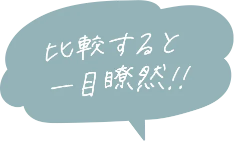 比較すると一目瞭然!!